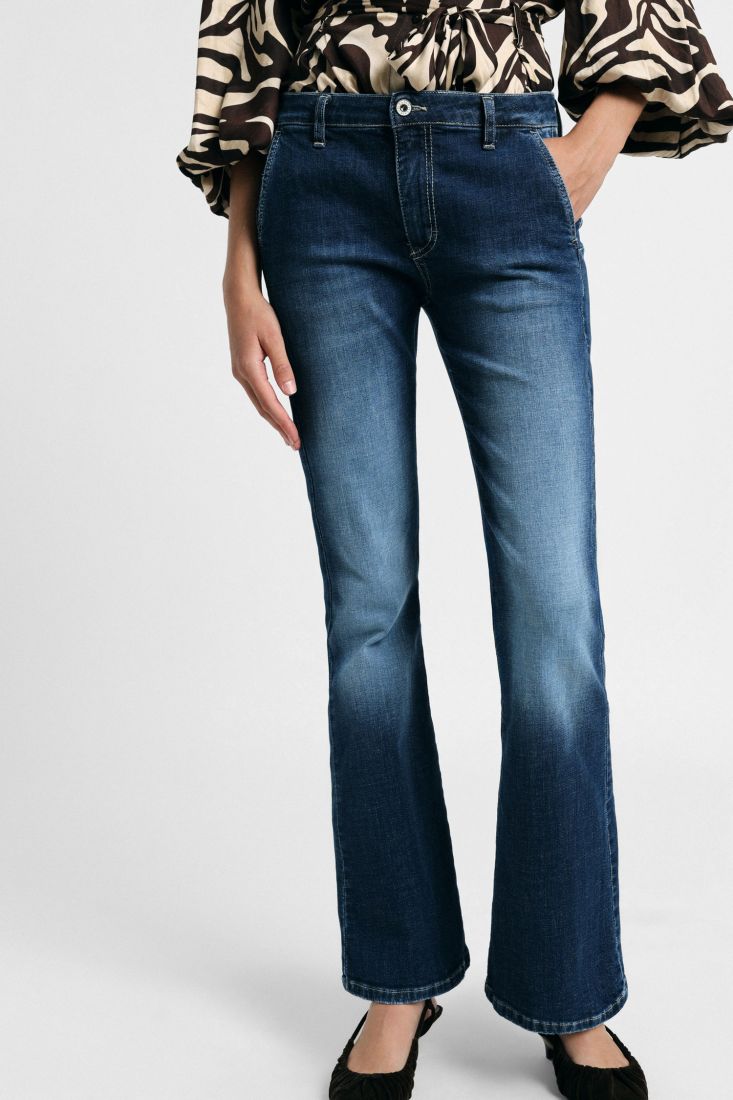 SIENNA FLARE DENIM PANTS - Vesta Donna
