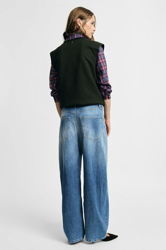 NIKOLA WIDE DENIM PANTS - Vesta Donna