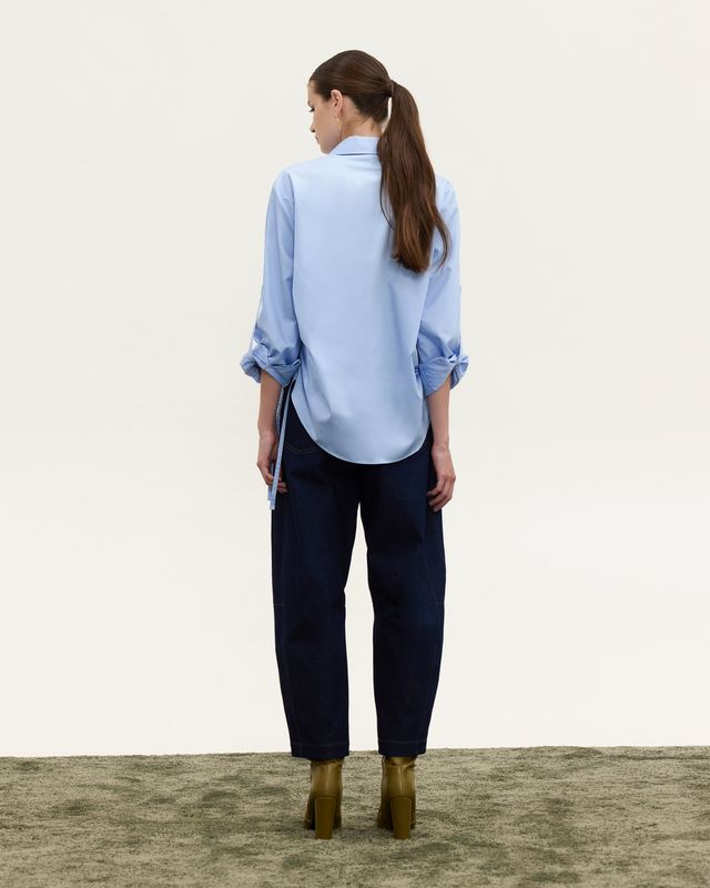 LIVIA RELAXED SHIRT CIEL - Vesta Donna