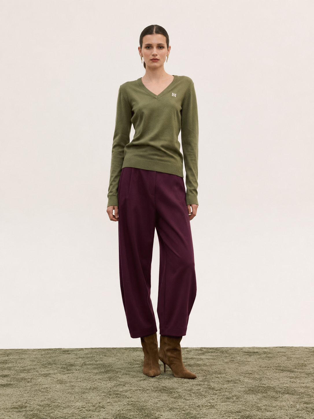 BEVERLY PANTS BORDEAUX - Vesta Donna