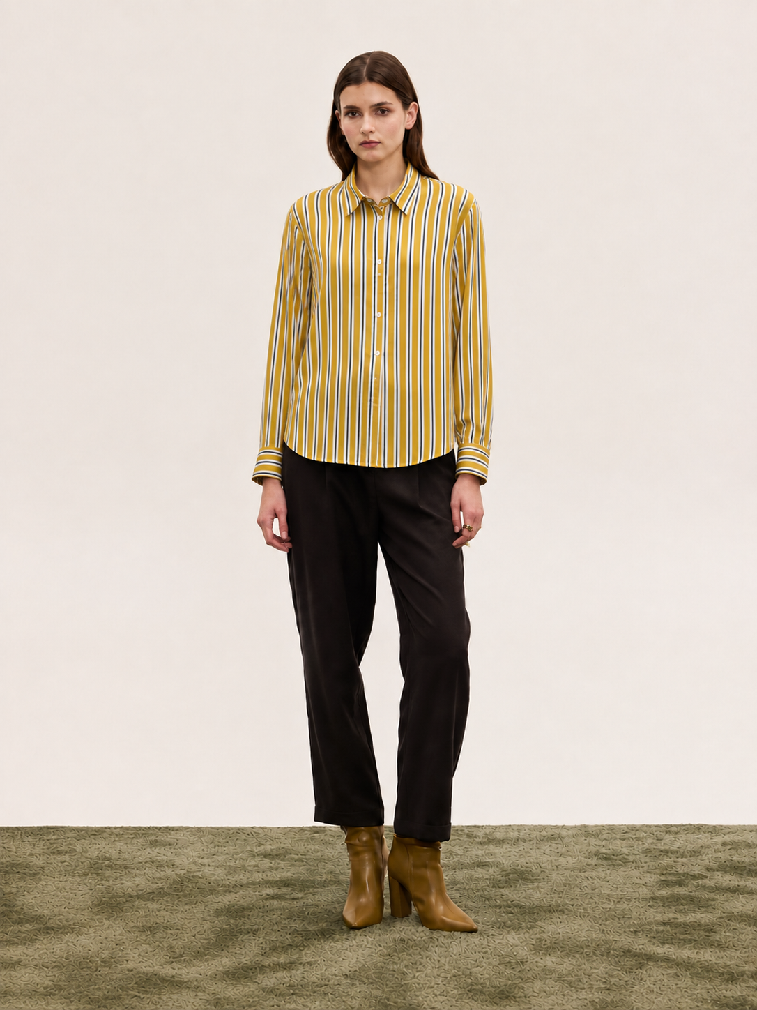 SOLEIL STRIPE SHIRT YELLOW - Vesta Donna