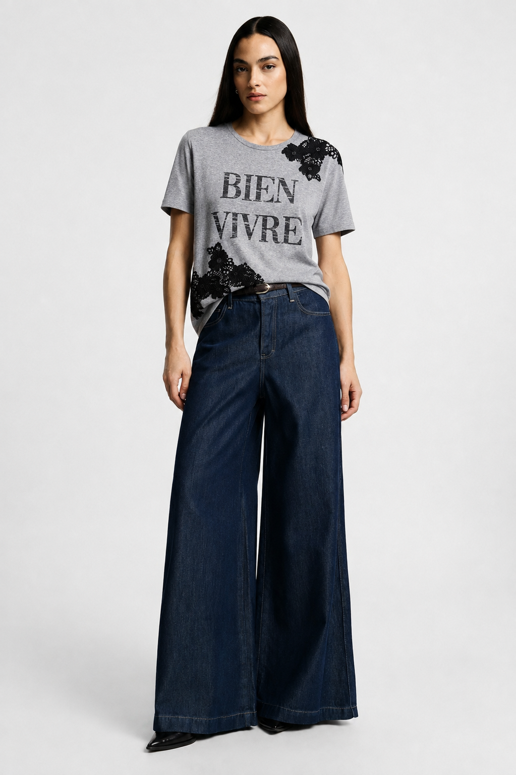 AMELIE BIEN VIVRE T-SHIRT GREY - Vesta Donna