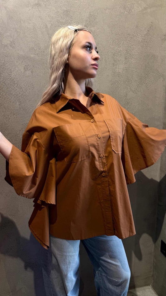 SUZIE SHIRT CHOCOLATE - Vesta Donna