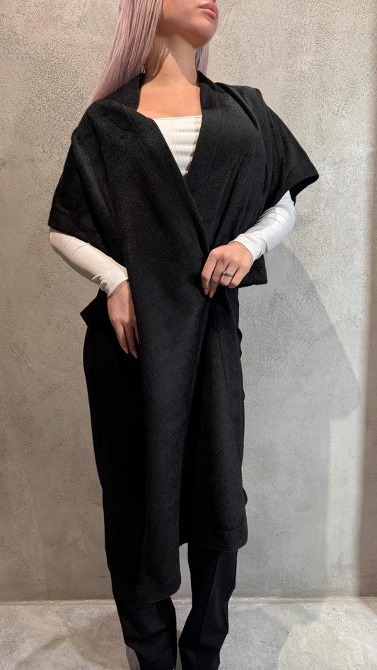 REINA PONCHO BLACK - Vesta Donna