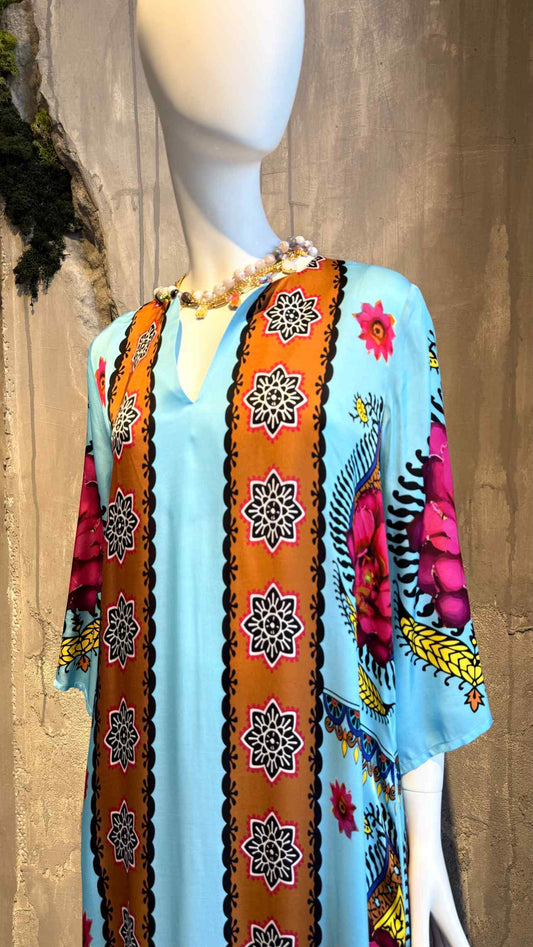 FREYA CAFTAN DRESS CIEL - Vesta Donna