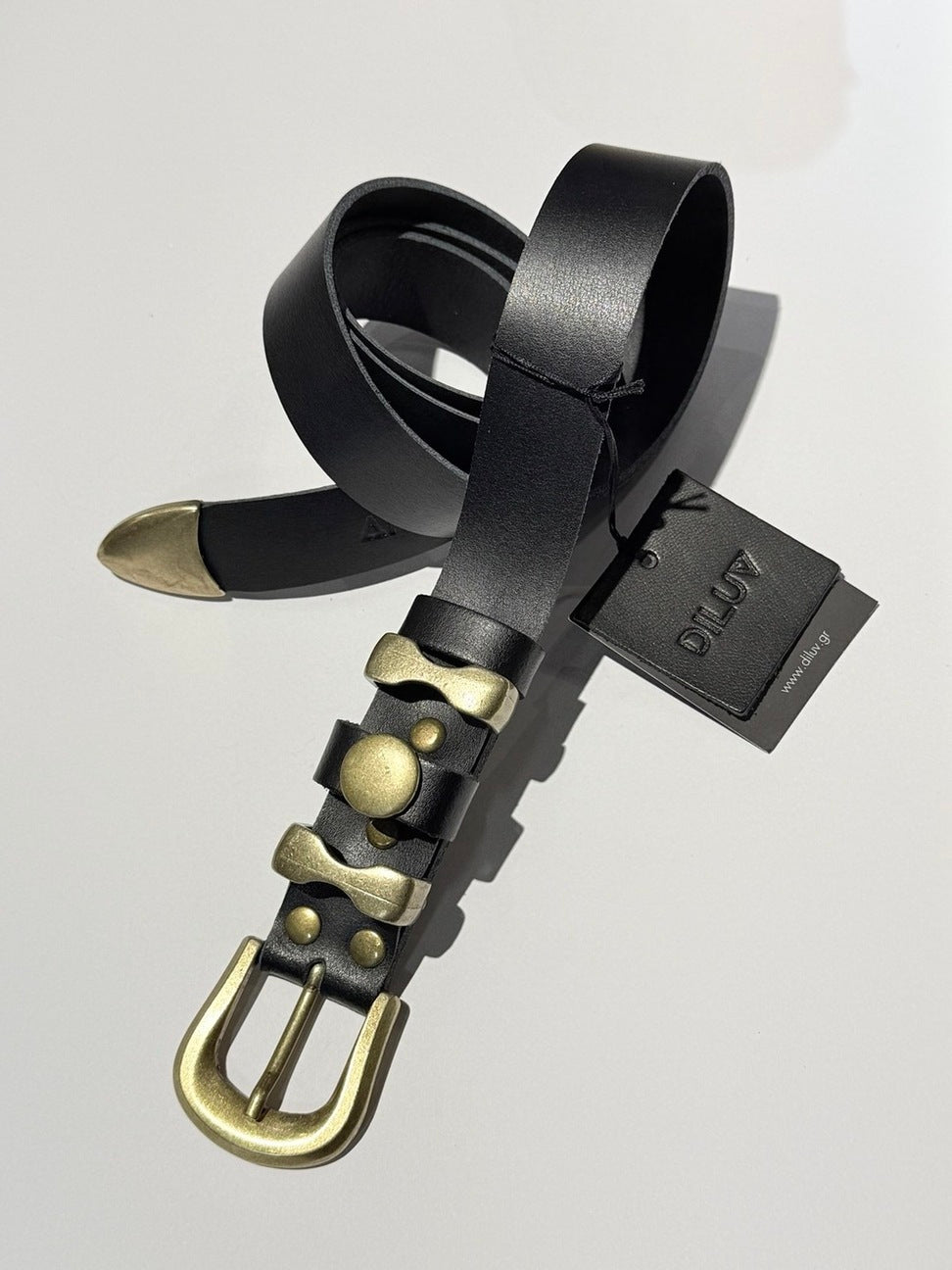 LILIBET BELT BLACK GOLD - Vesta Donna