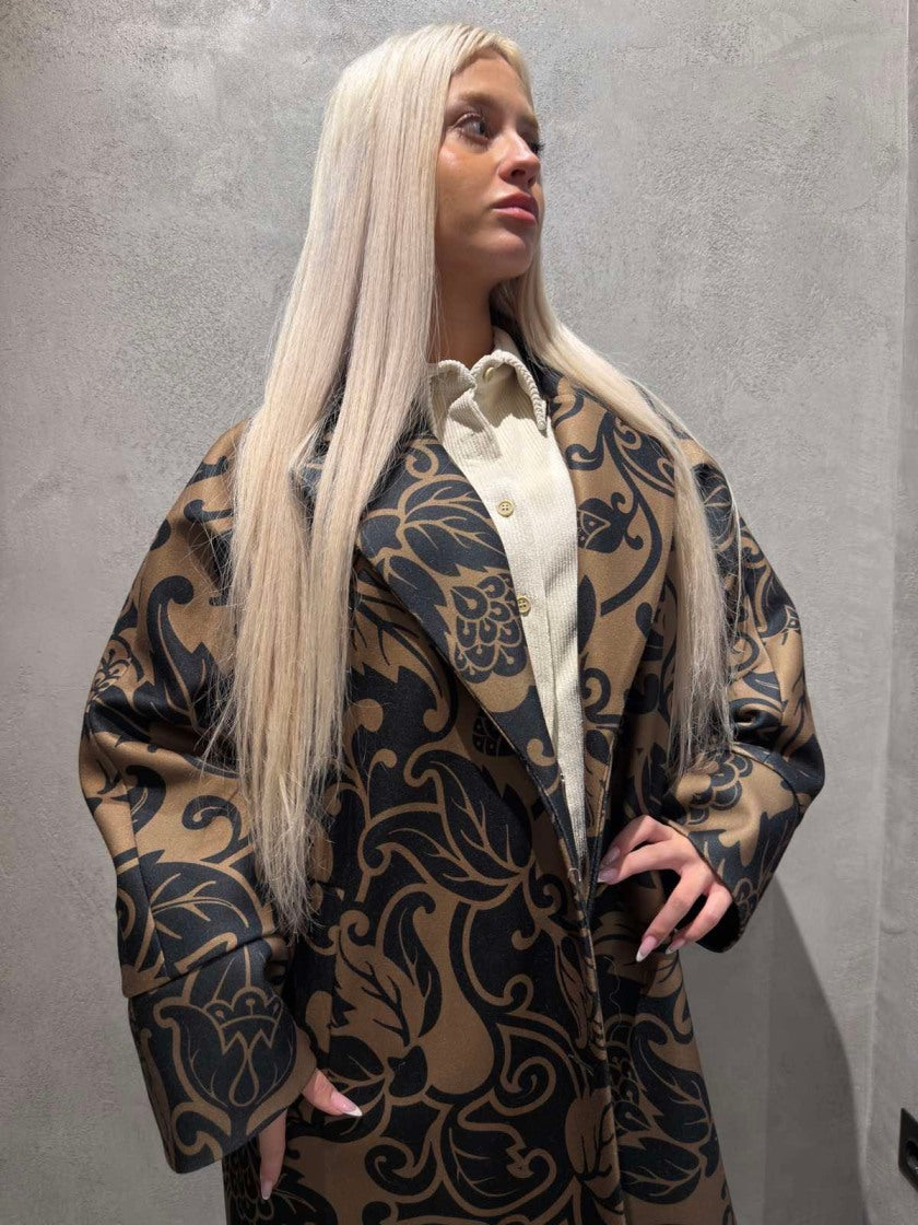 SCARLET LONG COAT BROWN - Vesta Donna