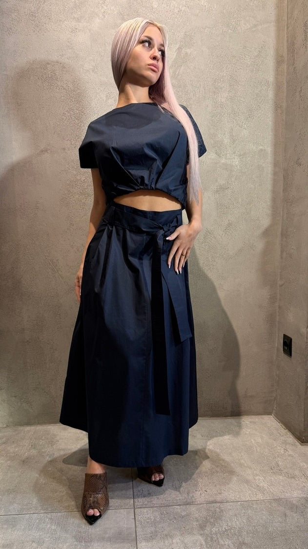 SANDRA SKIRT DARK BLUE - Vesta Donna