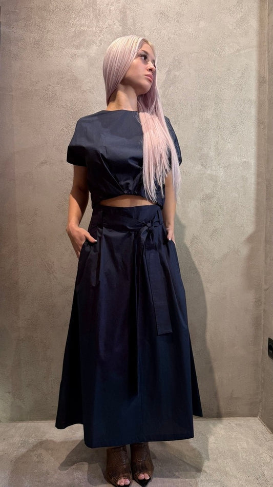 SANDRA SKIRT DARK BLUE - Vesta Donna