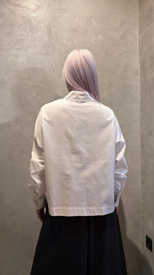 LUCINDA CROPPED SHIRT WHITE - Vesta Donna