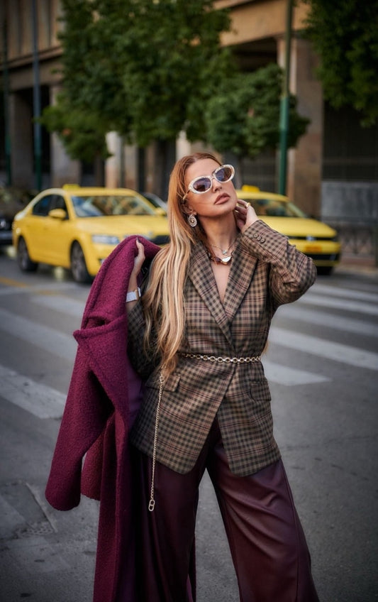 JESSIE TEDDY COAT BORDEAUX - Vesta Donna