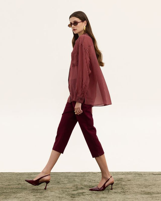 BORDEAUX STRIPED SHIRT - Vesta Donna