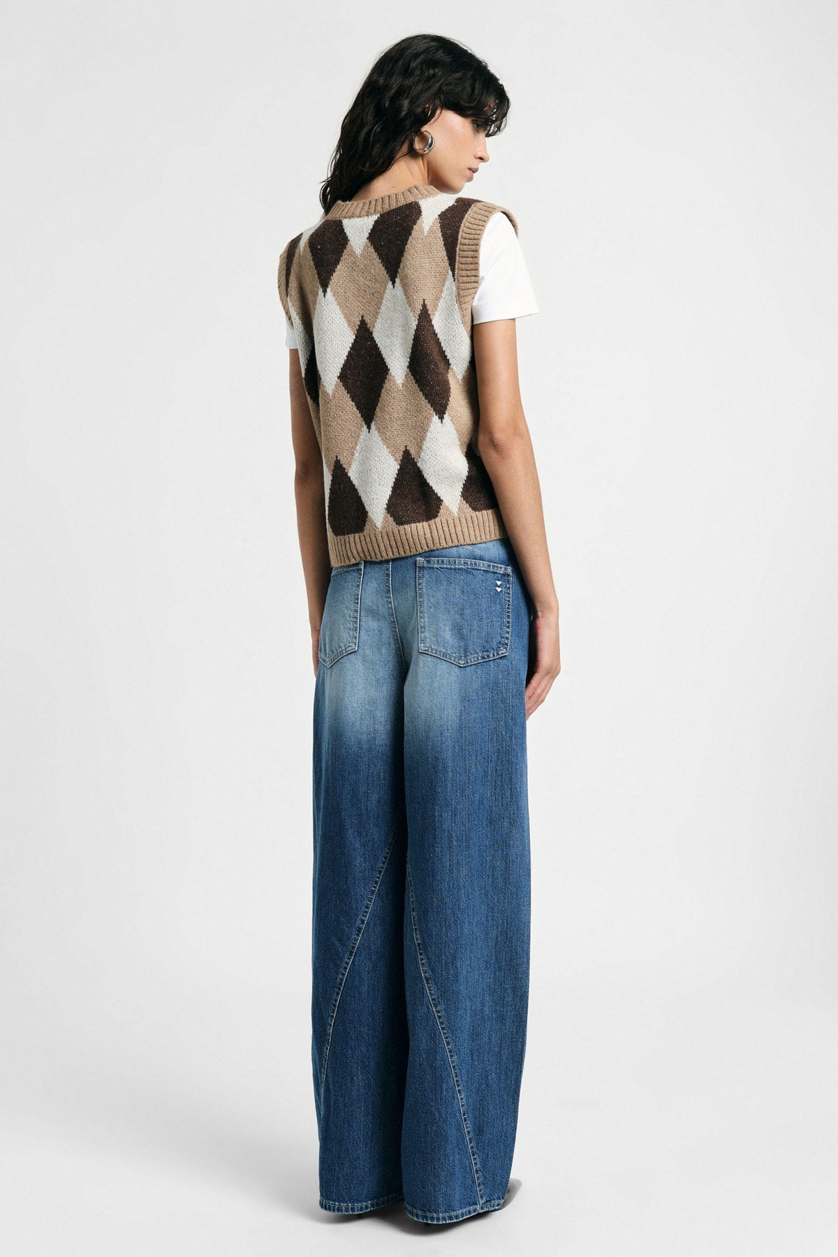ALESSIA WIDE DENIM PANTS - Vesta Donna