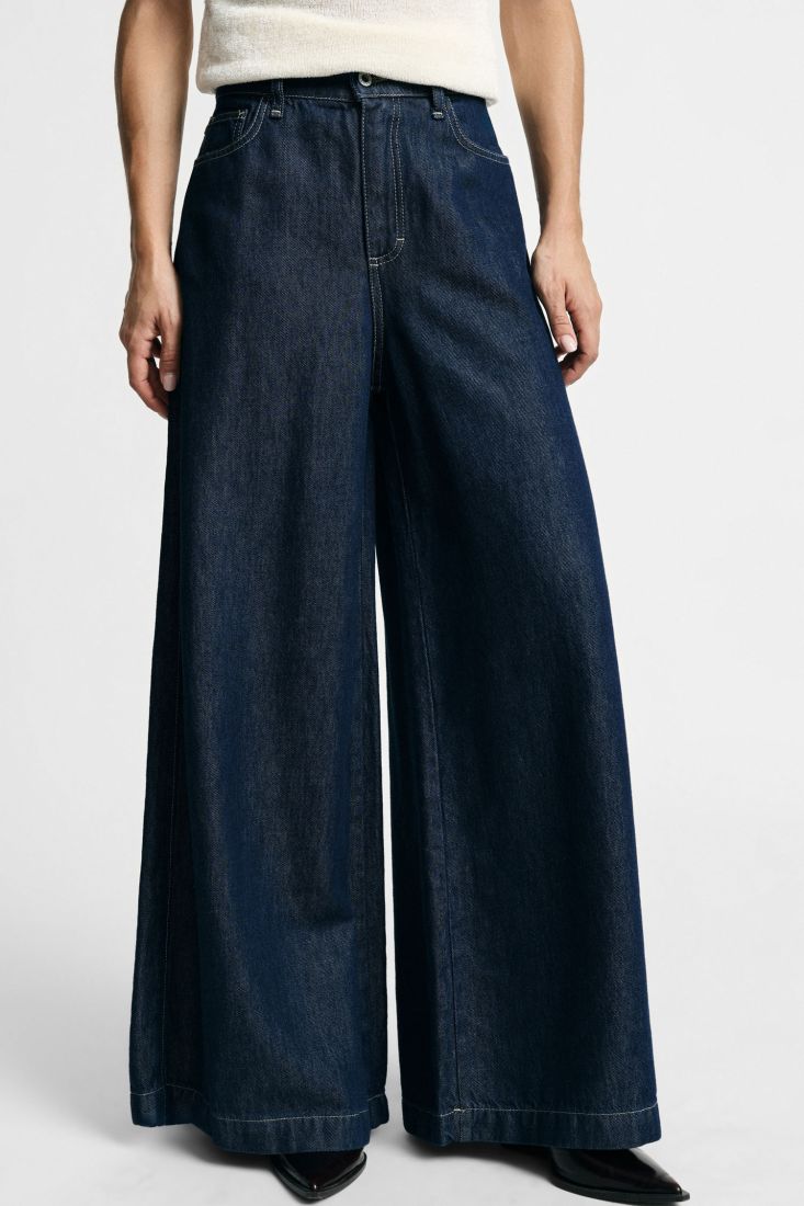  ELENA WIDE DENIM PANTS - Vesta Donna 