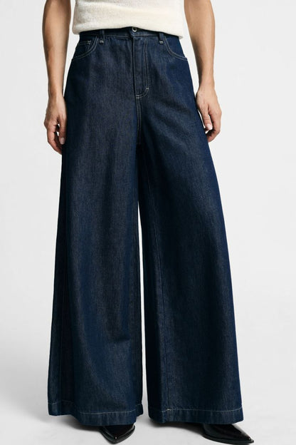  ELENA WIDE DENIM PANTS - Vesta Donna 