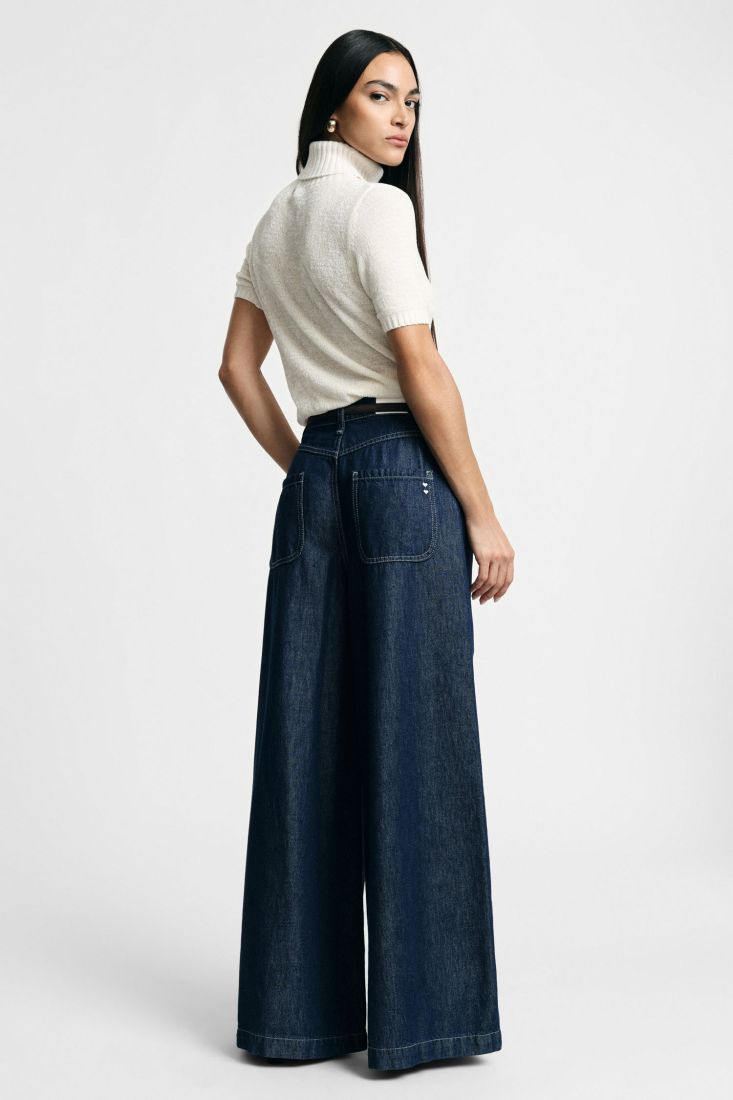  ELENA WIDE DENIM PANTS - Vesta Donna 