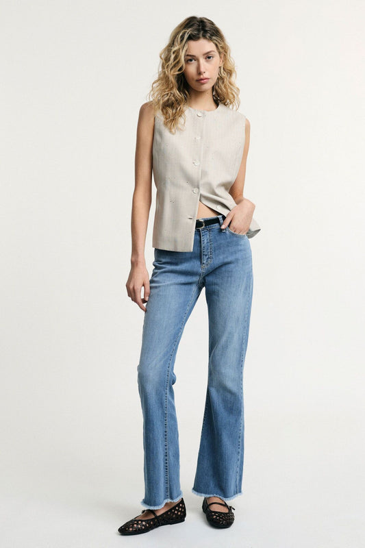  LEANNE BELL BOTTOM JEANS - Vesta Donna 