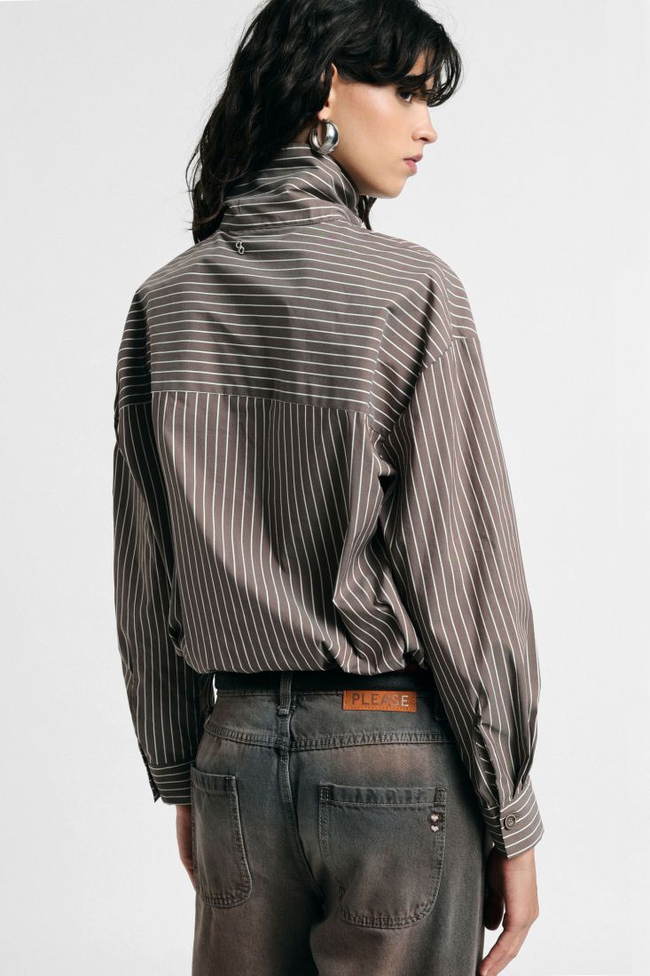  JINA STRIPED HIGH NECK SHIRT - Vesta Donna 