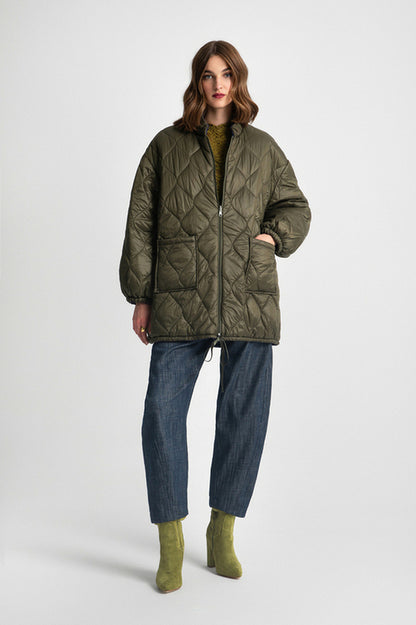 MARSHA DOUBLE FACED JACKET KHAKI BLUE - Vesta Donna 