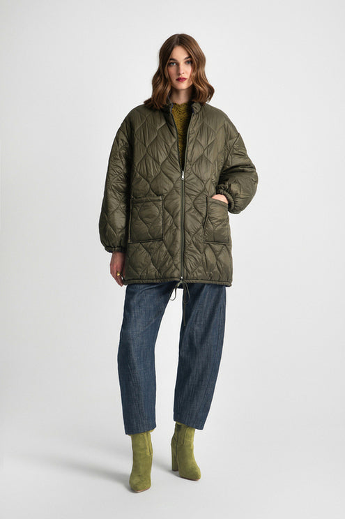  MARSHA DOUBLE FACED JACKET KHAKI BLUE - Vesta Donna 
