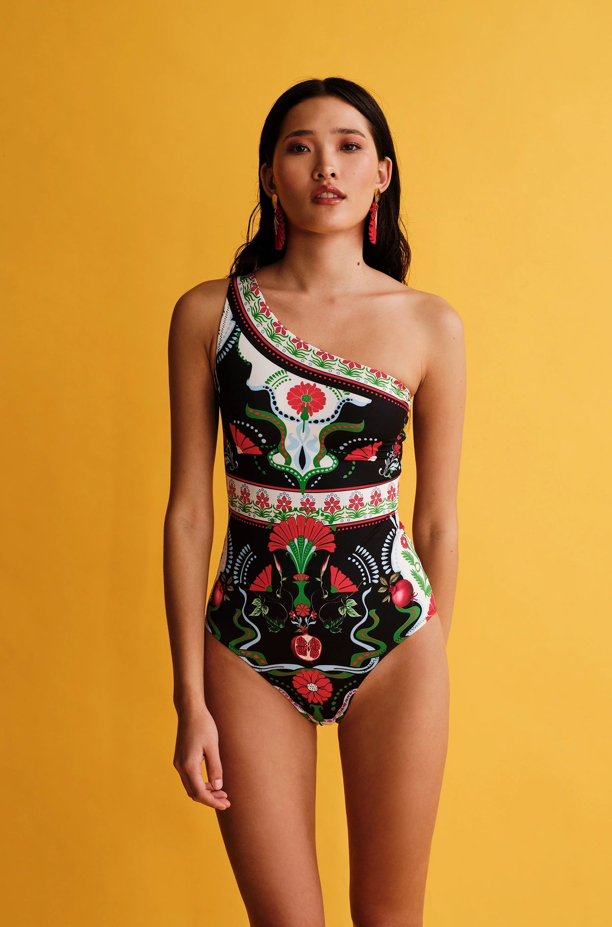  POMEGRANATE ONE SHOULDER SWIMSUIT - Vesta Donna 
