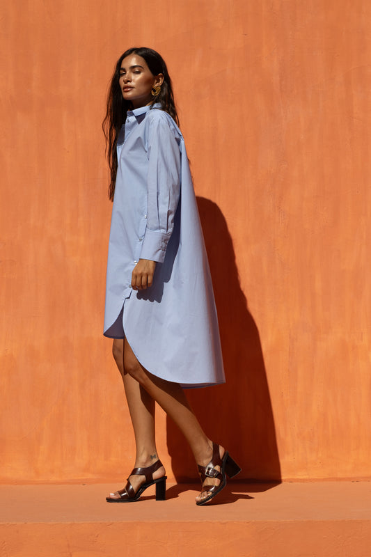 SOLSTICE KISS SHIRT DRESS CIEL - Vesta Donna 