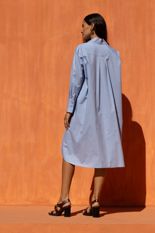  SOLSTICE KISS SHIRT DRESS CIEL - Vesta Donna 