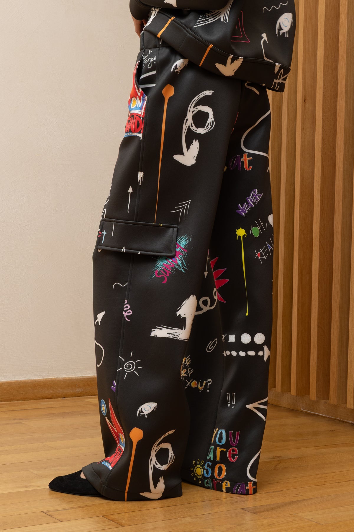  SUNDAY MOOD PRINTED SET BLACK - Vesta Donna 