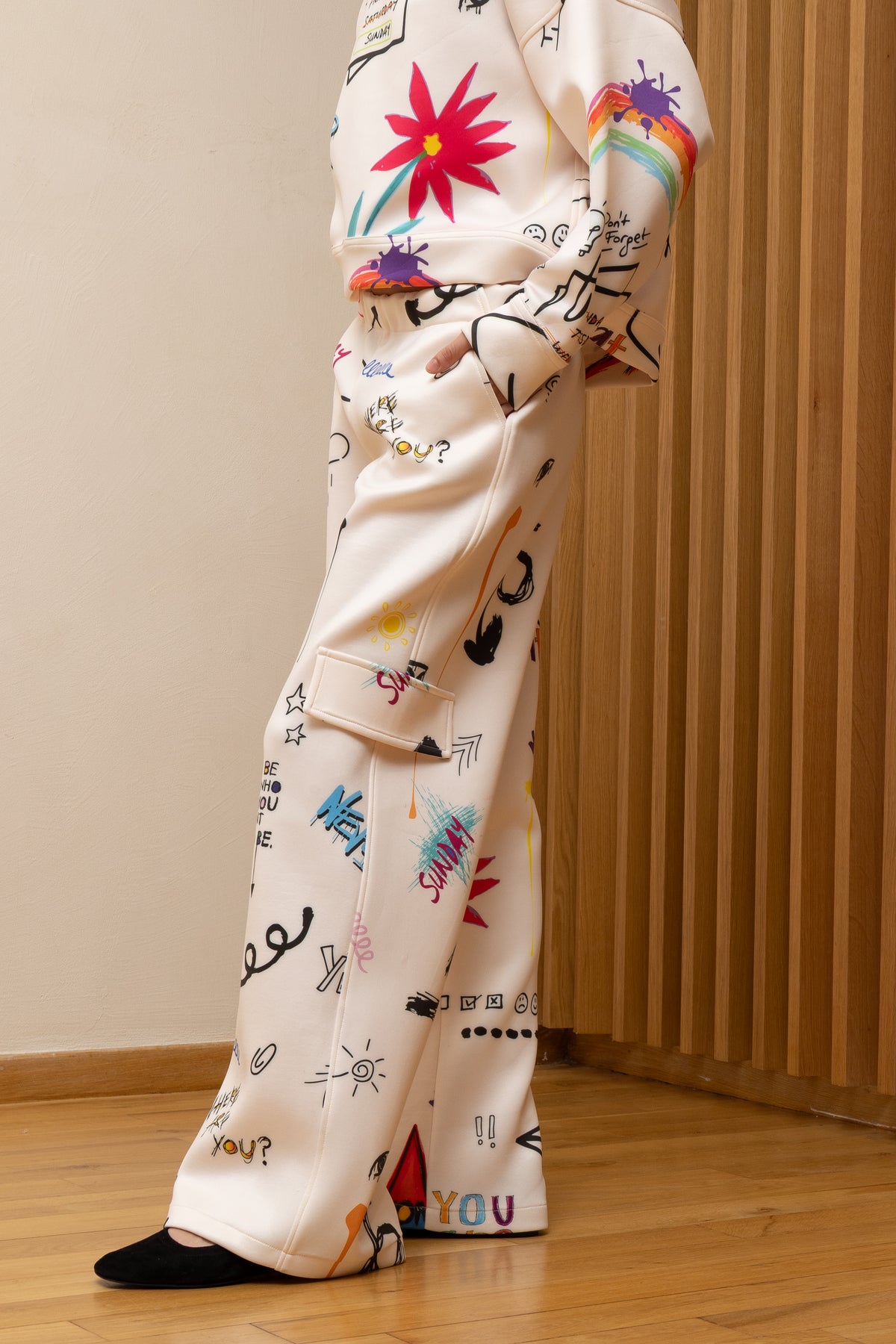  SUNDAY MOOD PRINTED SET ECRU - Vesta Donna 