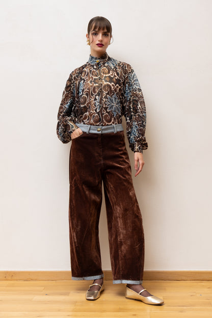  THINA PAISLEY RUFFLE SHIRT - Vesta Donna 