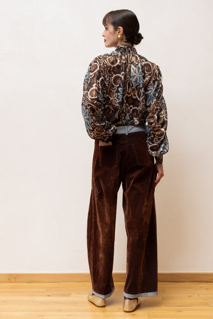  THINA PAISLEY RUFFLE SHIRT - Vesta Donna 