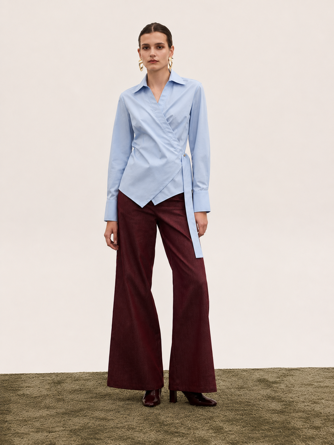  ELLIE WRAP SHIRT CIEL - Vesta Donna 