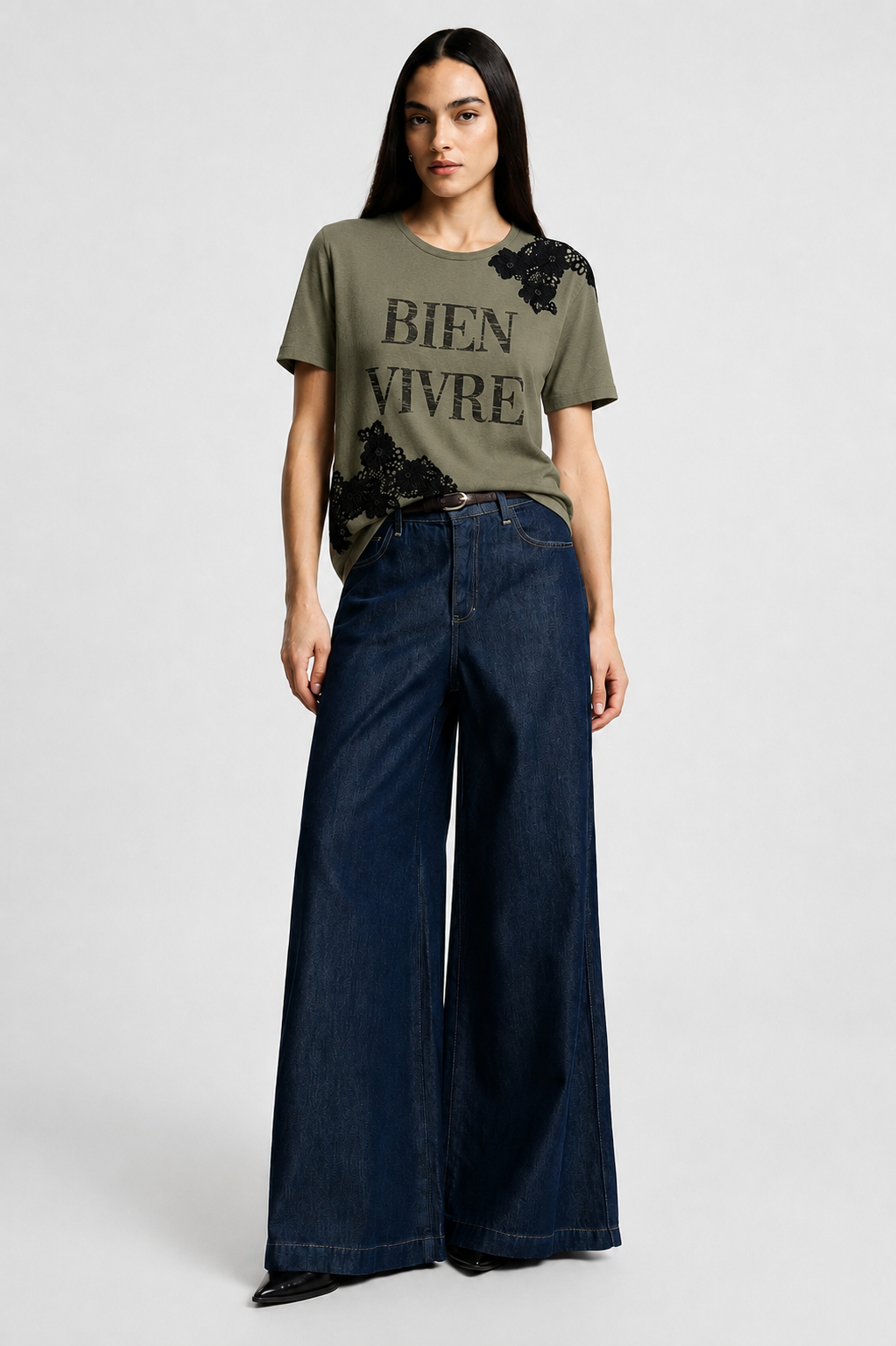  AMELIE BIEN VIVRE T-SHIRT KHAKI - Vesta Donna 