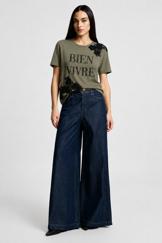  AMELIE BIEN VIVRE T-SHIRT KHAKI - Vesta Donna 