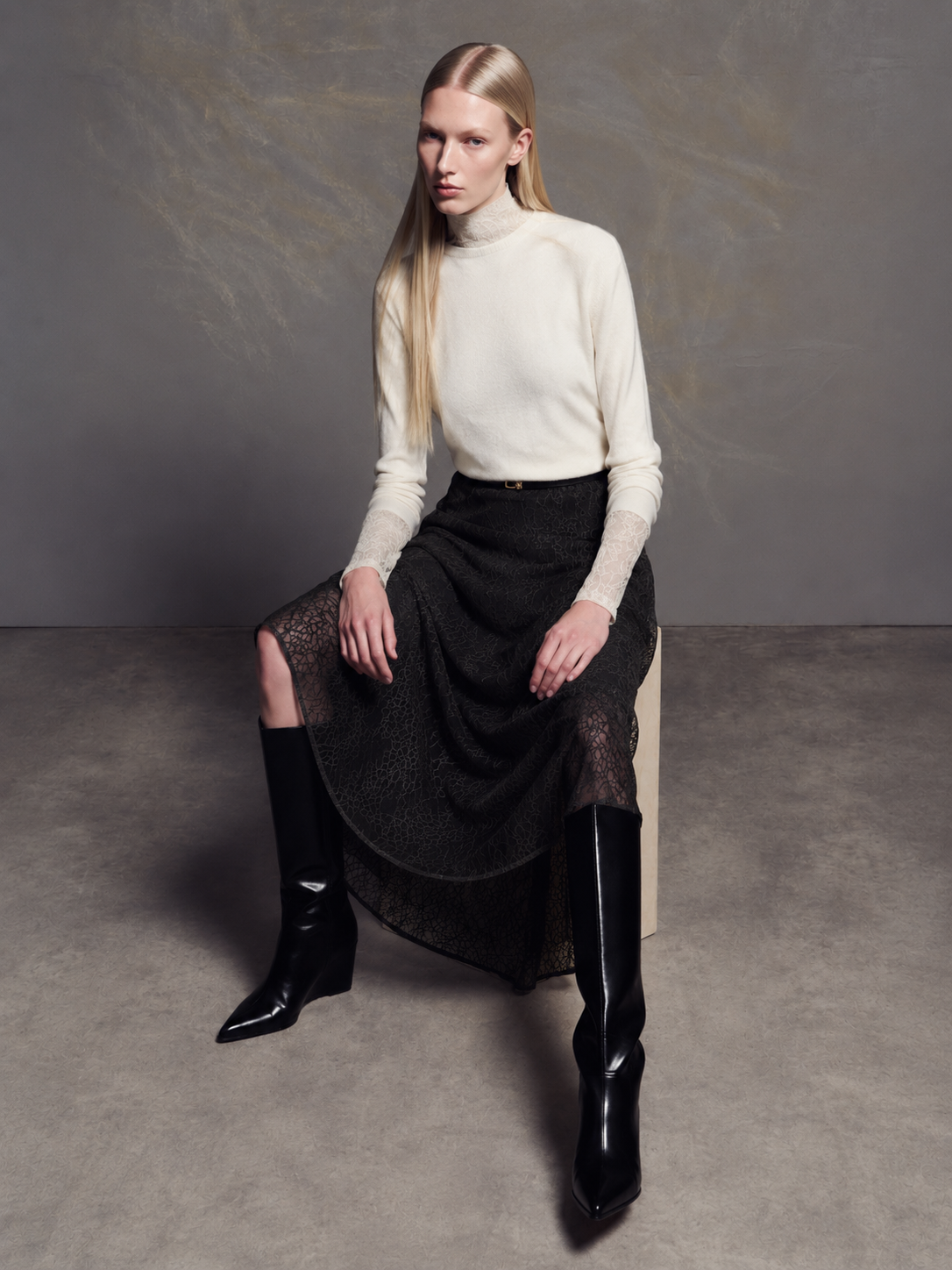  FLOW LACE SKIRT BLACK - Vesta Donna 