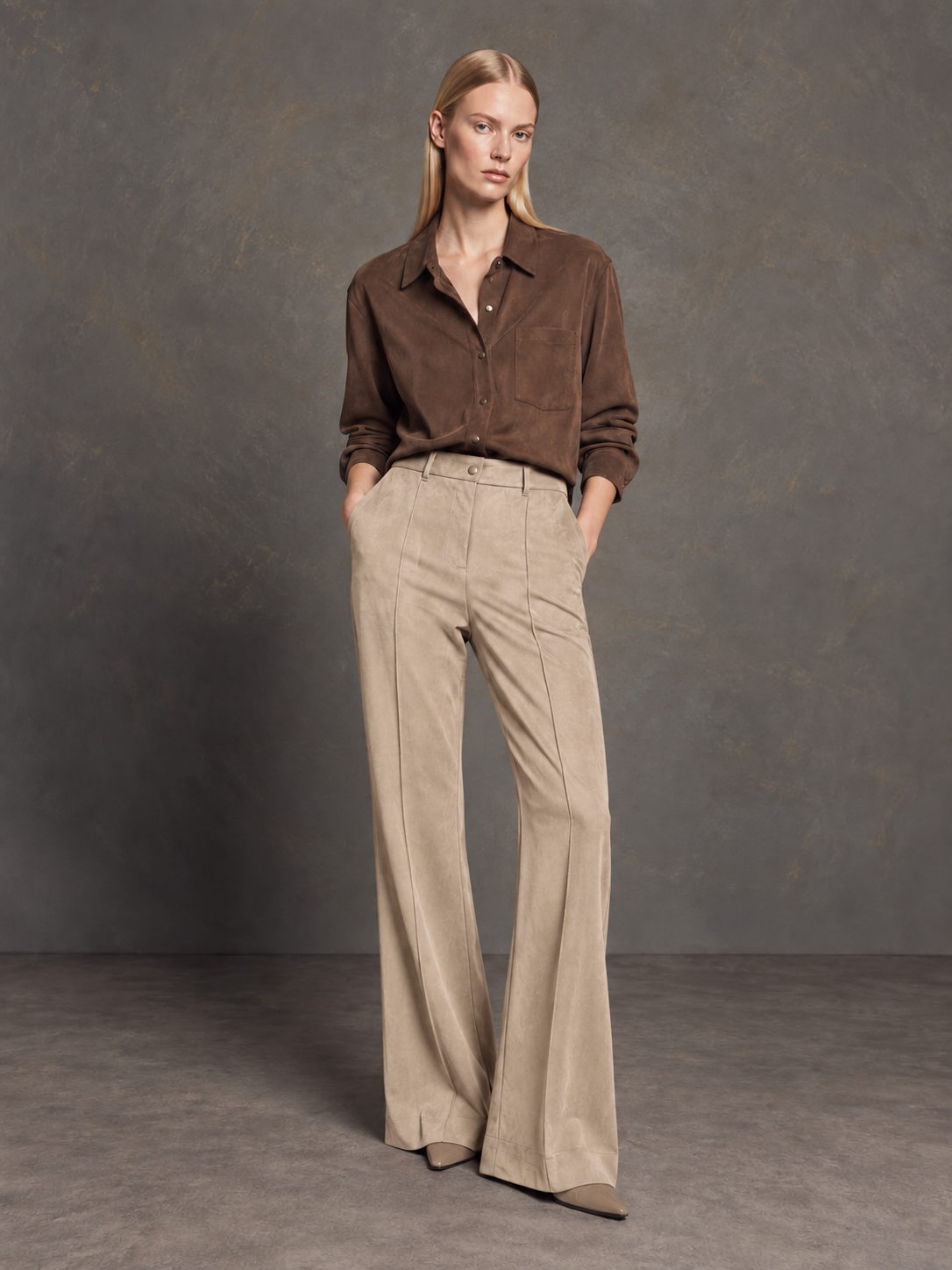  COCOA SUEDE PANTS BEIGE - Vesta Donna 