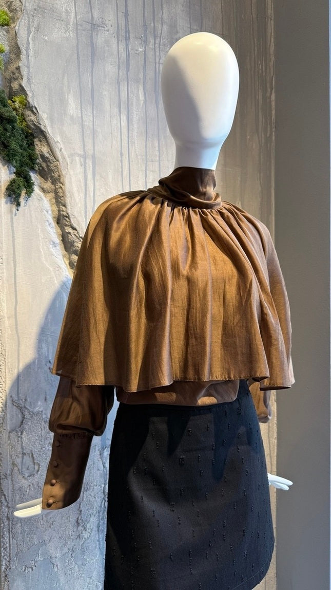  WILMA SHIRT BROWN - Vesta Donna 