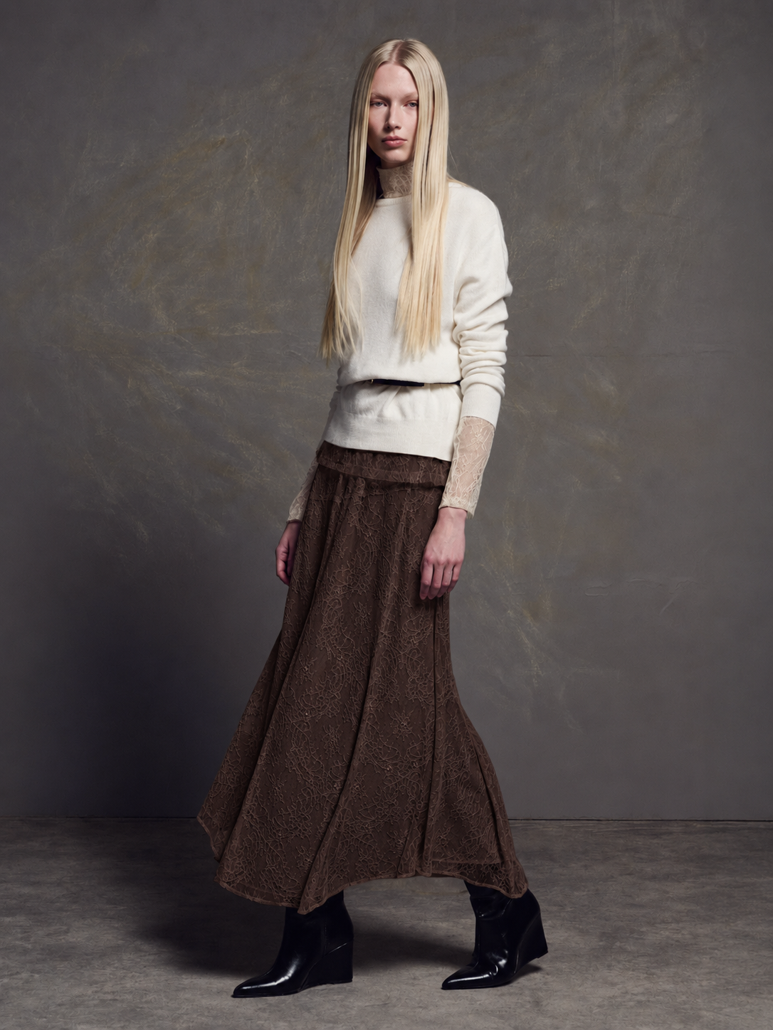  FLOW LACE SKIRT BROWN - Vesta Donna 