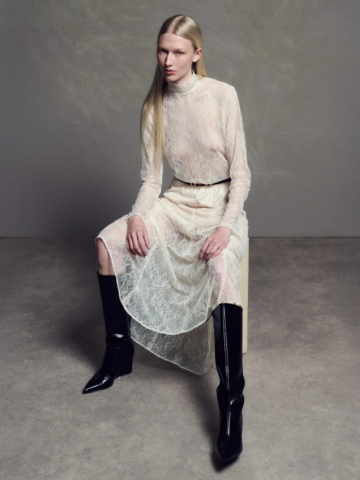  FLOW LACE TOP WHITE - Vesta Donna 