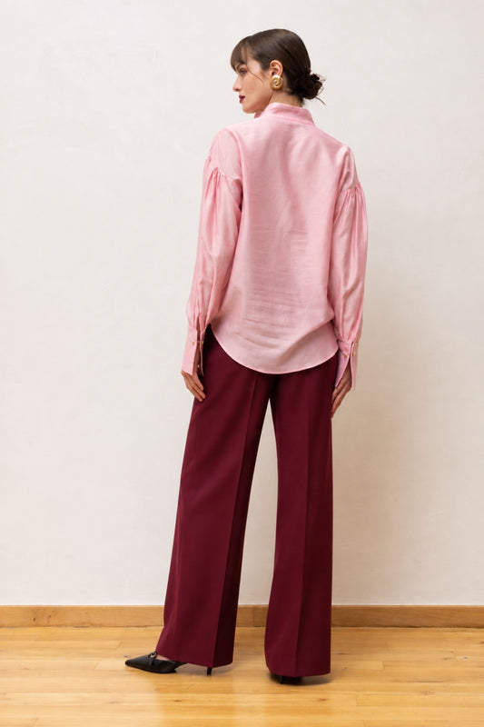  DINA LYOCELL CONTRAST SHIRT PINK - Vesta Donna 