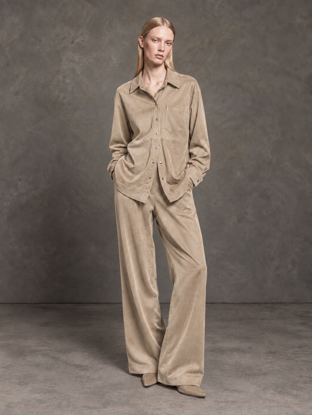  COCOA SUEDE SHIRT BEIGE - Vesta Donna 