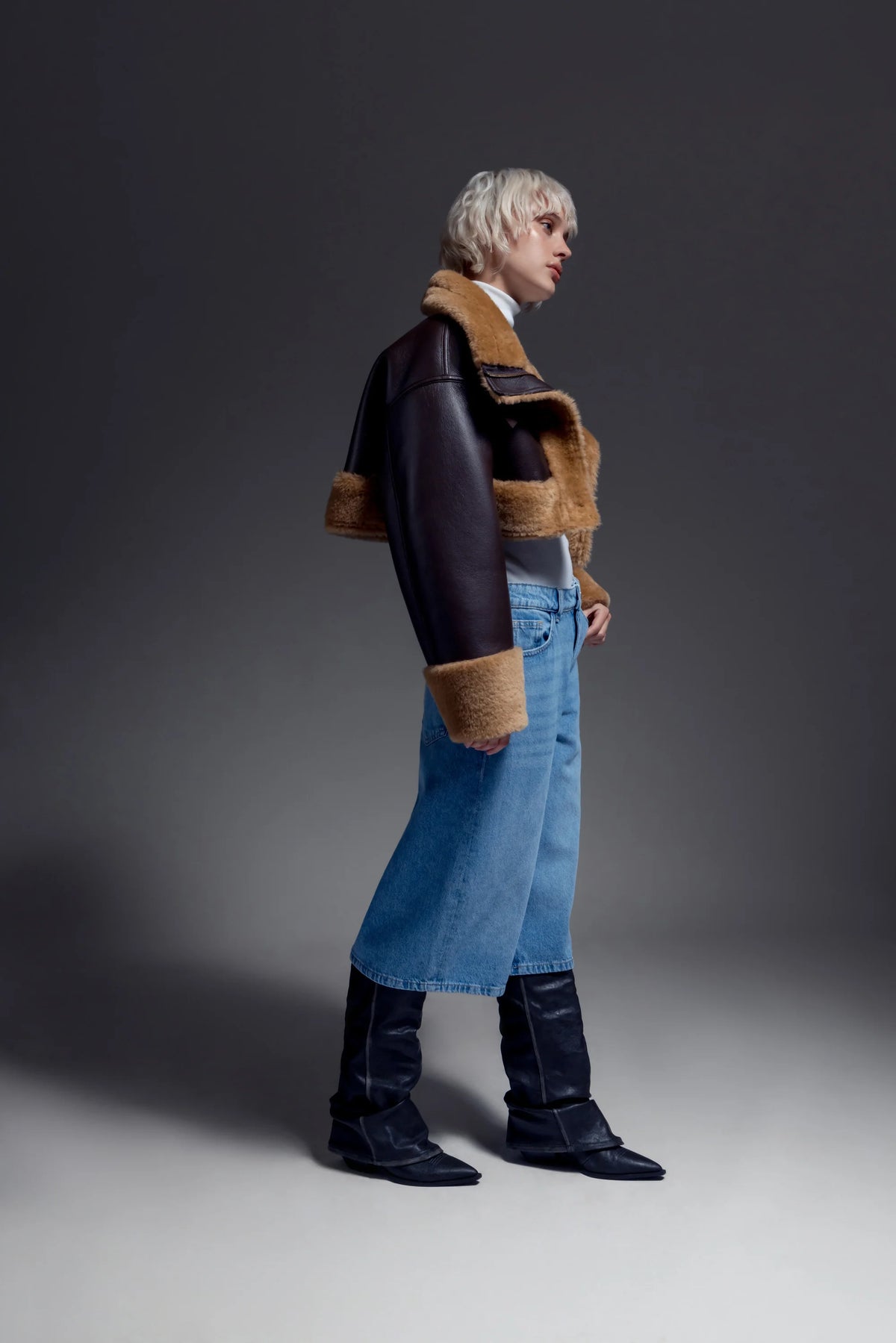  SINTHIA AVIATOR JACKET BROWN - Vesta Donna 