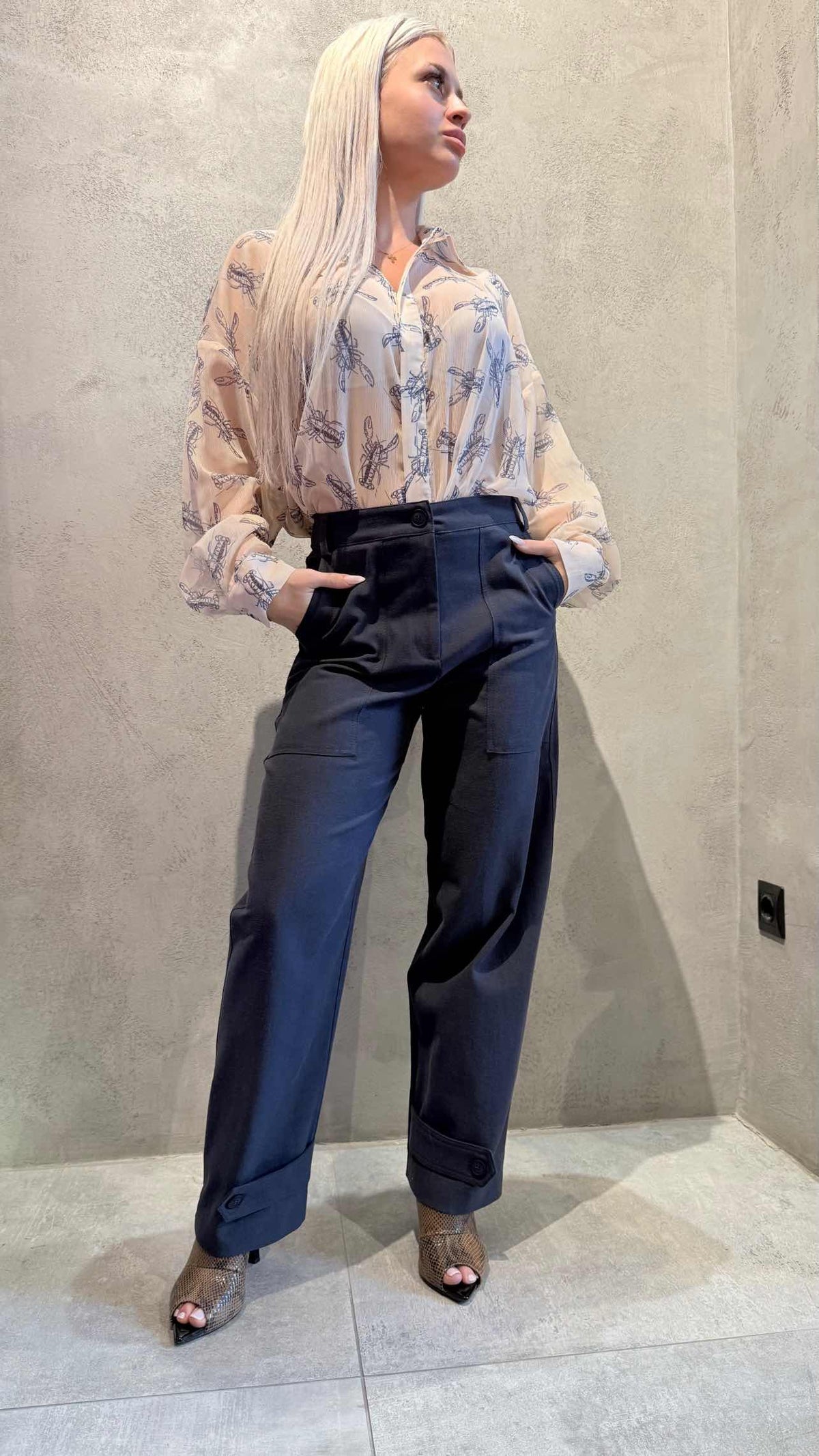  LOBSTER SHIRT BLUE - Vesta Donna 