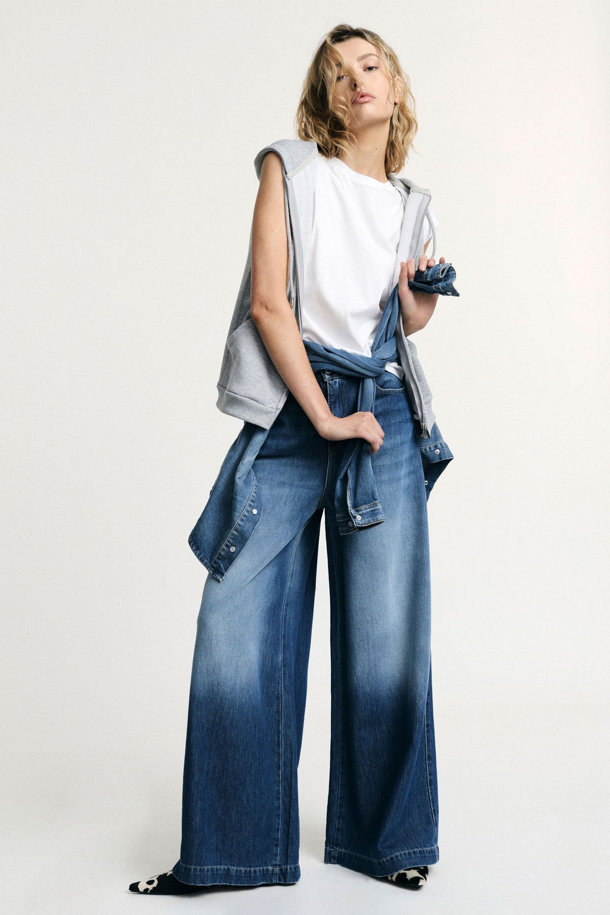  FLERIA WIDE LEG JEANS - Vesta Donna 