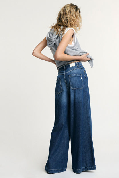  FLERIA WIDE LEG JEANS - Vesta Donna 