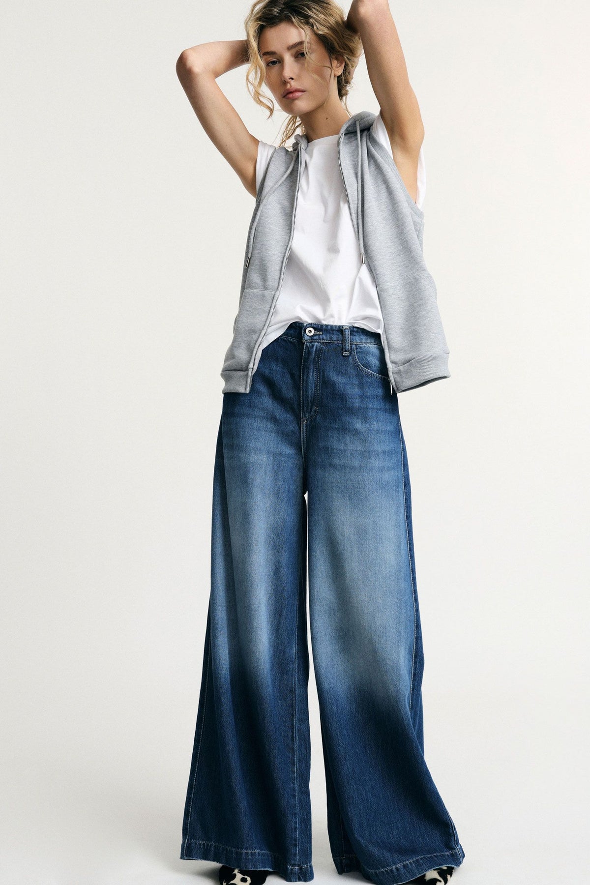  FLERIA WIDE LEG JEANS - Vesta Donna 