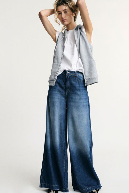  FLERIA WIDE LEG JEANS - Vesta Donna 