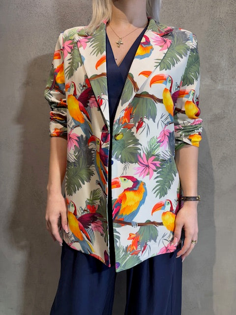  ZOE OVERSIZED JACKET PARROTS - Vesta Donna 