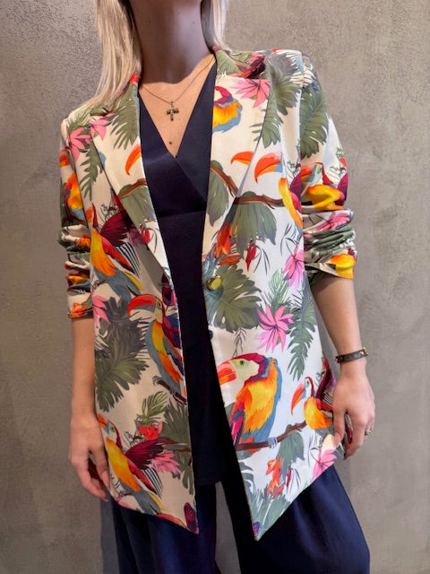  ZOE OVERSIZED JACKET PARROTS - Vesta Donna 