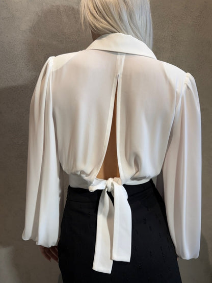  SUSAN CROPPED SHIRT WHITE - Vesta Donna 